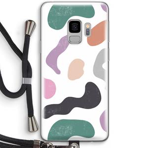 CaseCompany Memphis Shapes: Samsung Galaxy S9 Transparant Hoesje met koord