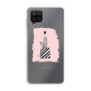 CaseCompany Zwart-wit cactus: Samsung Galaxy A12 Transparant Hoesje