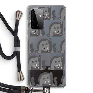CaseCompany Cats: Samsung Galaxy A72 5G Transparant Hoesje met koord
