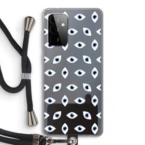 CaseCompany Eyes pattern: Samsung Galaxy A72 5G Transparant Hoesje met koord