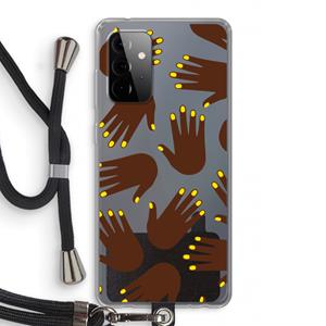 CaseCompany Hands dark: Samsung Galaxy A72 5G Transparant Hoesje met koord