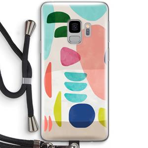 CaseCompany Bold Rounded Shapes: Samsung Galaxy S9 Transparant Hoesje met koord