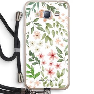 CaseCompany Botanical sweet flower heaven: Samsung Galaxy J3 (2016) Transparant Hoesje met koord