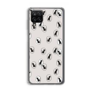 CaseCompany Miauw: Samsung Galaxy A12 Transparant Hoesje
