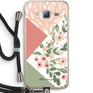 CaseCompany Sweet heaven geometrics: Samsung Galaxy J3 (2016) Transparant Hoesje met koord