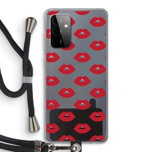 CaseCompany Lips: Samsung Galaxy A72 5G Transparant Hoesje met koord