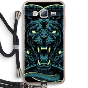 CaseCompany Cougar and Vipers: Samsung Galaxy J3 (2016) Transparant Hoesje met koord