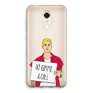 CaseCompany Gimme a call: Xiaomi Redmi 5 Transparant Hoesje