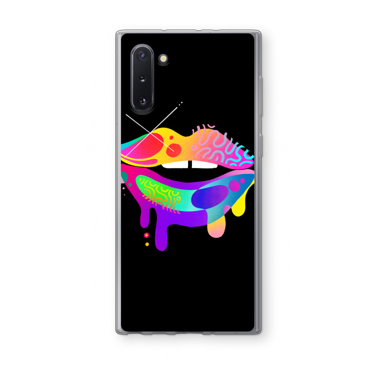 CaseCompany Lip Palette: Samsung Galaxy Note 10 Transparant Hoesje