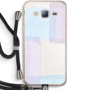 CaseCompany Square pastel: Samsung Galaxy J3 (2016) Transparant Hoesje met koord