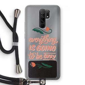 CaseCompany Optimistic flower girl: Xiaomi Redmi 9 Transparant Hoesje met koord