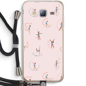 CaseCompany Dancing #3: Samsung Galaxy J3 (2016) Transparant Hoesje met koord
