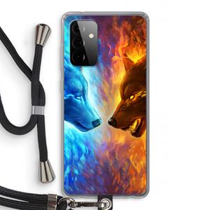 CaseCompany Fire & Ice: Samsung Galaxy A72 5G Transparant Hoesje met koord