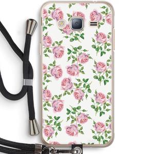 CaseCompany Kleine roosjes: Samsung Galaxy J3 (2016) Transparant Hoesje met koord