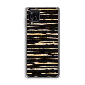 CaseCompany Gouden strepen: Samsung Galaxy A12 Transparant Hoesje
