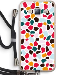 CaseCompany Colored Giraffe: Samsung Galaxy J3 (2016) Transparant Hoesje met koord