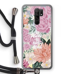 CaseCompany Kindness matters: Xiaomi Redmi 9 Transparant Hoesje met koord