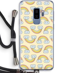 CaseCompany Regenboog: Samsung Galaxy S9 Plus Transparant Hoesje met koord