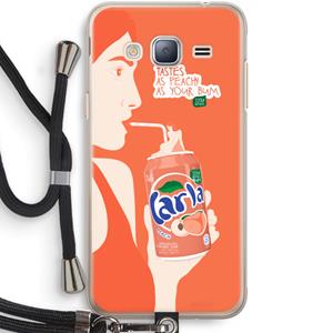 CaseCompany Peach please!: Samsung Galaxy J3 (2016) Transparant Hoesje met koord