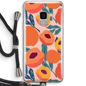 CaseCompany Perzik: Samsung Galaxy S9 Transparant Hoesje met koord