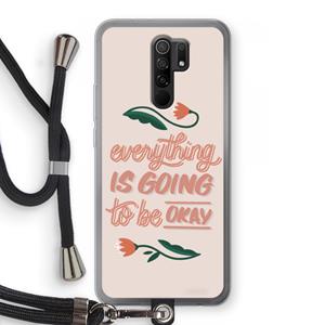 CaseCompany Optimistic flower girl: Xiaomi Redmi 9 Transparant Hoesje met koord