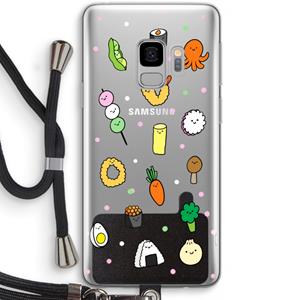 CaseCompany Happy bento friends: Samsung Galaxy S9 Transparant Hoesje met koord
