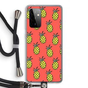 CaseCompany Ananas: Samsung Galaxy A72 5G Transparant Hoesje met koord