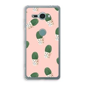 CaseCompany Cactusprint roze: Sony Xperia XZ2 Compact Transparant Hoesje