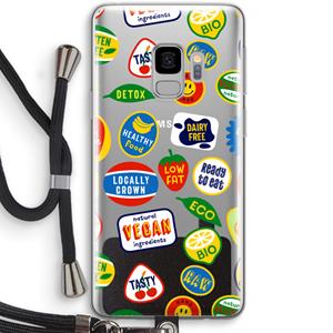 CaseCompany Fruitsticker: Samsung Galaxy S9 Transparant Hoesje met koord