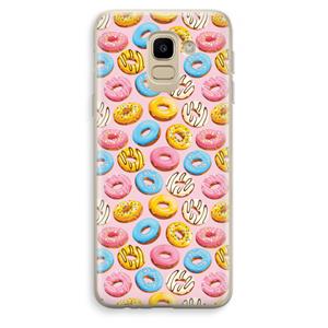 CaseCompany Pink donuts: Samsung Galaxy J6 (2018) Transparant Hoesje