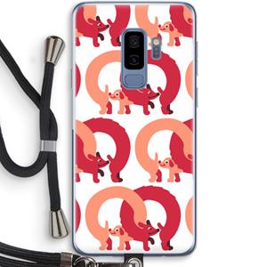 CaseCompany Dogs: Samsung Galaxy S9 Plus Transparant Hoesje met koord
