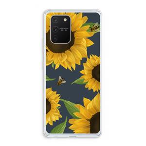 CaseCompany Sunflower and bees: Samsung Galaxy S10 Lite Transparant Hoesje