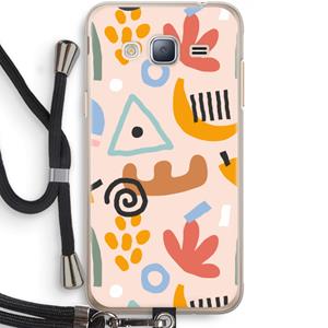 CaseCompany Abstract: Samsung Galaxy J3 (2016) Transparant Hoesje met koord