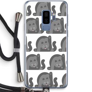 CaseCompany Cats: Samsung Galaxy S9 Plus Transparant Hoesje met koord