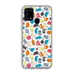 CaseCompany Kleurrijke katten: Samsung Galaxy M31 Transparant Hoesje