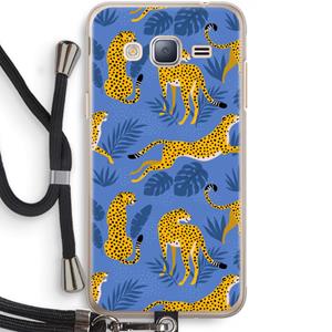 CaseCompany Luipaard: Samsung Galaxy J3 (2016) Transparant Hoesje met koord
