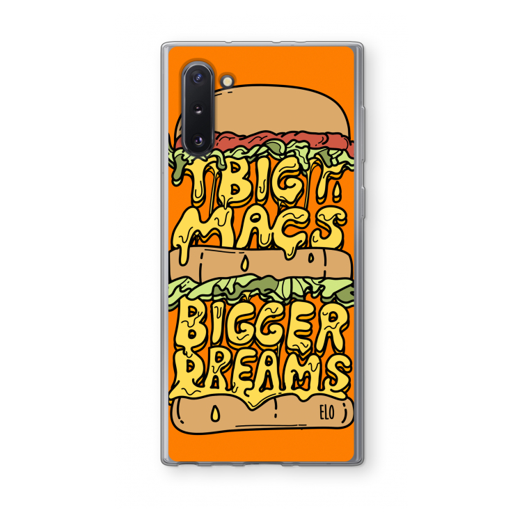 CaseCompany Big Macs Bigger Dreams: Samsung Galaxy Note 10 Transparant Hoesje