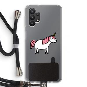 CaseCompany Eenhoorn: Samsung Galaxy A32 5G Transparant Hoesje met koord