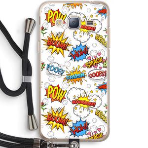 CaseCompany Pow Smack: Samsung Galaxy J3 (2016) Transparant Hoesje met koord