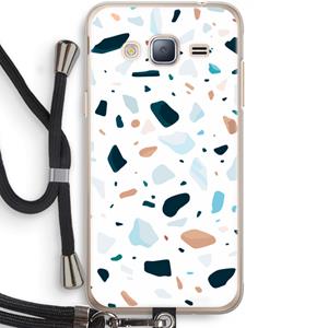 CaseCompany Terrazzo N°13: Samsung Galaxy J3 (2016) Transparant Hoesje met koord