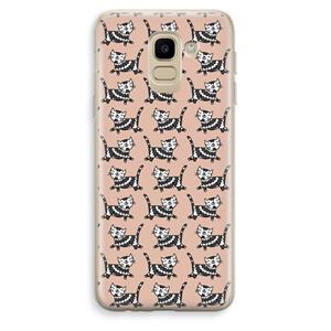 CaseCompany Zwarte poes: Samsung Galaxy J6 (2018) Transparant Hoesje