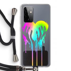CaseCompany Hold My Heart: Samsung Galaxy A72 5G Transparant Hoesje met koord