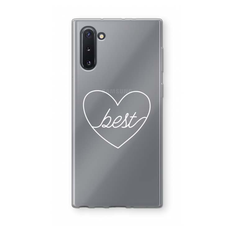 CaseCompany Best heart pastel: Samsung Galaxy Note 10 Transparant Hoesje