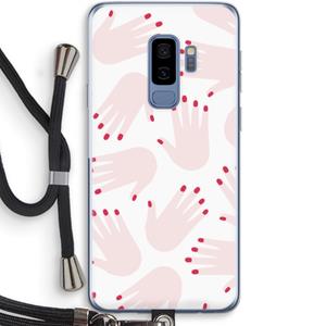 CaseCompany Hands pink: Samsung Galaxy S9 Plus Transparant Hoesje met koord