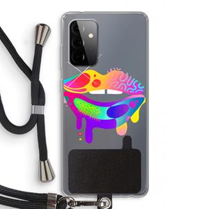 CaseCompany Lip Palette: Samsung Galaxy A72 5G Transparant Hoesje met koord