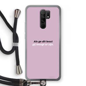 CaseCompany gij moogt er zijn: Xiaomi Redmi 9 Transparant Hoesje met koord