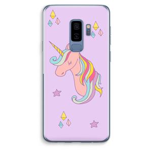 CaseCompany Roze eenhoorn: Samsung Galaxy S9 Plus Transparant Hoesje