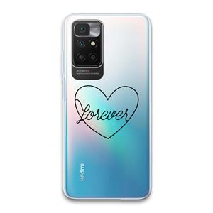 CaseCompany Forever heart black: Xiaomi Redmi 10 Transparant Hoesje