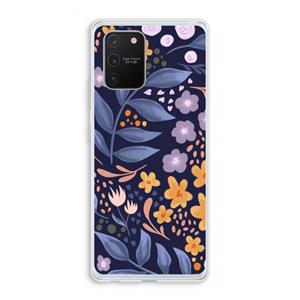 CaseCompany Flowers with blue leaves: Samsung Galaxy S10 Lite Transparant Hoesje