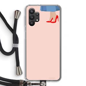 CaseCompany High heels: Samsung Galaxy A32 5G Transparant Hoesje met koord